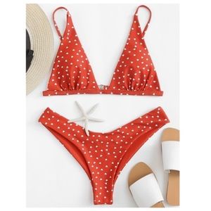 NWOT Romwe heart print bikini